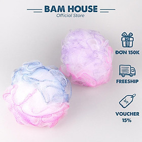 Bông tắm tròn Bam House tạo bọt tốt cao cấp nhiều màu BTT01 – Gia dụng bếp