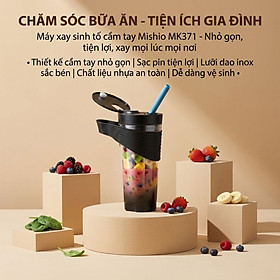 Máy xay sinh tố chạy pin 400ml Mishio MK371 cầm tay mang đi mọi nơi dễ dàng - Hàng chính hãng