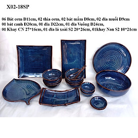 Mua Bộ đồ ăn men xanh hỏa biến cao cấp - ĐẸP - SANG TRỌNG - BỀN CHẮC - sx XƯỜNG GỐM GIA OANH AUTHENTIC