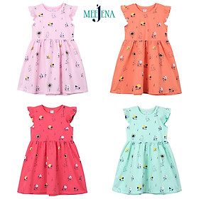 Đầm bé gái tay cánh tiên in Hoa 14-38 kg MEEJENA - 100% COTTON 4C - 1974