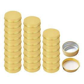 24 Pieces 15ml Empty Tin Cans with Screw Lid Round Aluminum Storage Containers Golden