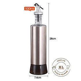 Mua Bình thủy tinh bọc inox đựng dầu ăn  giấm  nước tương  nước mắm  gia vị... có vòi chiết rót thông minh hạn chế quá tay