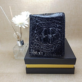 Ví Nam Da cá sấu LuxLeather LM1113 Đan Viền thủ công - Một mặt - Kiểu Ngang - Gù nguyên con