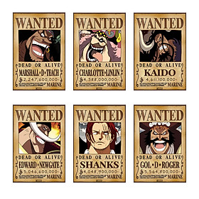 Poster truy nã Yonko (Tứ Hoàng) & Vua Hải Tặc - One Piece