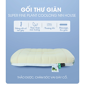 Mua Gối thư giãn  ruột gối đầu thảo dược Super Fine Plant Coolong NIN House chăm sóc vai gáy cổ 48x74cm công thái học
