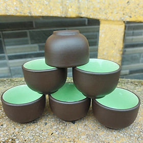 Mua Bộ 06 chén uống trà Bát Tràng đất nung màu đen