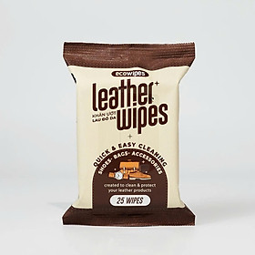 COMBO 25 Khăn Ướt vệ sinh giày đồ da, túi ví, áo, ghế da giúp làm sạch, dưỡng ẩm chống mốc, Lau Đồ Da Leather, Khử Mùi, Dưỡng Bóng Đồ Da Nhanh Chóng