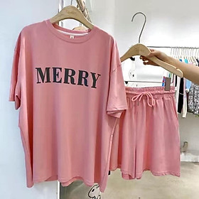 Bộ Đùi Nam Nữ Form Rộng Hàn Quốc Merry Bộ Đùi Tay Lỡ Dày Mịn Thoáng Mát Thiết Kế Kiểu Dáng Năng Động Trẻ Trung