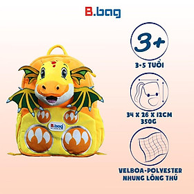 Balo B.bag mẫu giáo Cushy-Dragon Vàng cam dành cho bé 3-5 tuổi,trẻ mẫu giáo