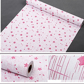 5m giấy decal cuộn hoa 5 cánh hồng DT53(45x500cm)