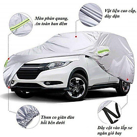 Bạt phủ trùm xe ô tô vải dù Oxford tráng bạc 3 lớp cao cấp chống xước, chống nắng, chống cháy cho ô tô, dày dặn bóng mịn