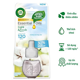 Chai tinh dầu cắm điện Air Wick Refill AWK3172 Cotton & Crisp Air 19ml (Hương hoa bông), sử dụng điện 220V