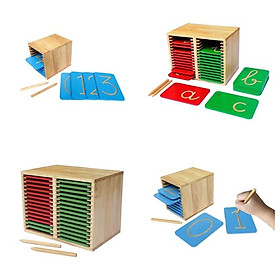 Combo đồ chơi luyện viết học chữ và số montessori bằng gỗ, giáo cụ mầm non cao cấp phát triển kỹ năng cho trẻ