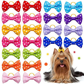 NƠ KẸP TÓC CÀI TÓC THỜI TRANG DỄ THƯƠNG CHẤM BI CHO THÚ CƯNG CHÓ MÈO