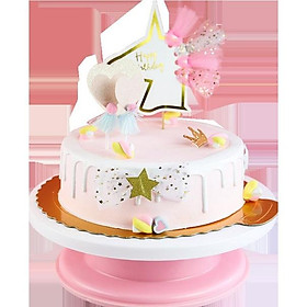 Mua Bàn xoay nhựa trang trí bánh Dụng cụ làm bánh - Đường kính 10 5cm và 28cm
