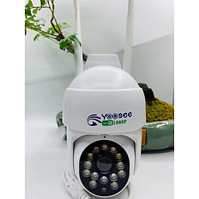 Camera IP Wifi Ngoài trời Yoosee PTZ 2 Râu FullHD 1080P 8 LED trợ sáng đàm thoại 2 chiều - hỗ trợ xoay 355 độ (Trắng) Hàng Nhập Khẩu
