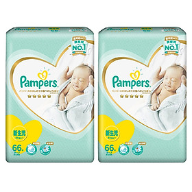 Combo 2 Tã Dán Pampers Sơ Sinh Nội Địa Gói Cực Đại - Size NB NB66 (66 Miếng)
