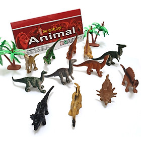 Bộ 12 mô hình khủng long mini Animal World 129