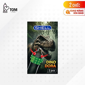 Bao cao su Shell Dino Dora - Hộp 2 cái - 1 bao gai, 3 vòng bi + 1 bao Shell Performax