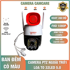 Camera IP Yoosee PTZ 5.0MPX 2 Râu 32 Led Xoay 360 Độ Có Còi Hú Lớn Và Đèn