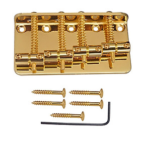 Electric Bass Guitar Bridge Assembly with Wrench Screws for 4 String Bass