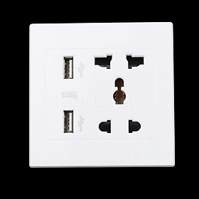 Mua Ổ cắm điện gắn tường 2.1A 5V 110V 220V  ổ cắm điện đa năng tích hợp 2 cổng USB