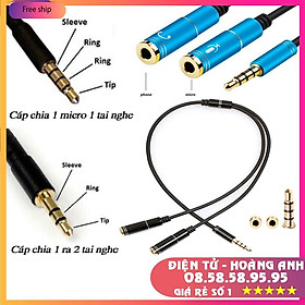 Cáp Chia 2 Tai Nghe, Cáp Chia 2 Cổng 3.5mm Dây Chia Từ 1 Ra 2 Tai Nghe Đầu