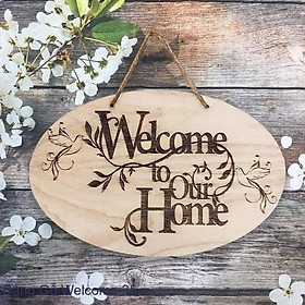 Mua Bảng Gỗ Treo Cửa WELCOME - Bảng gỗ treo cửa nhà cửa  cửa hàng  shop