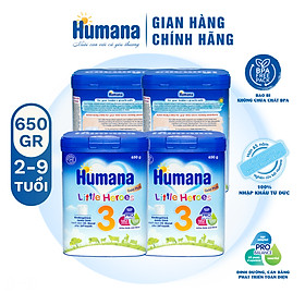 Combo 4 lon Sữa bột Humana gold plus 3 650g