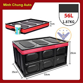 Thùng chứa đồ ô tô 56L gấp gọn tiện dụng dùng để đồ trong cốp xe hơi và gia đình