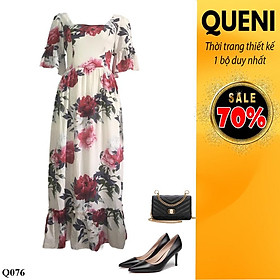 Đầm nữ phong cách bụi trẻ trung thời trang thiết kế Queni Fashion Q076