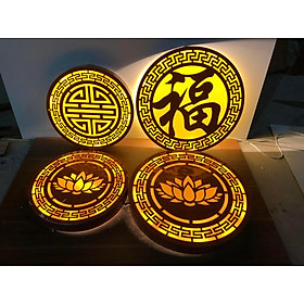 Mua đèn trang trí bàn thờ chữ thọ màu cánh gián