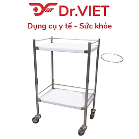 Mua Xe đẩy Inox DrViet-30x40-2 tầng-không hộc-1 vòng thau - Khung xe được làm hoàn toàn bằng inox 201 sáng bóng  bền bỉ  không gỉ sét. Phù hợp sử dụng lâu dài trong môi trường ẩm ướt  dễ lau chùi  đảm bảo vệ sinh y tế. 2 tầng tiện dụng