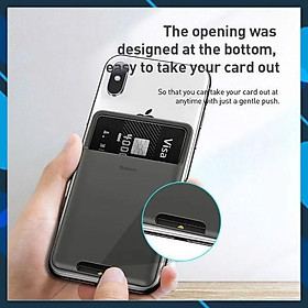 Case đựng thẻ siêu mỏng dùng gắn lưng điện thoại Baseus Back Stick Silicone Card Bag -Hàng Chính Hãng