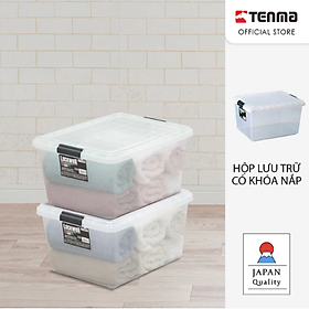 TENMA Hộp Nhựa Có Khóa Nắp LockWell Half Japan Quality, Dung tích 27L, Có Khóa Gài Chắc Chắn