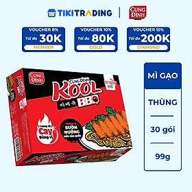 Thùng 30 Gói Mì Cung Đình Kool BBQ Hương Vị Sườn Nướng Hàn Quốc 99g