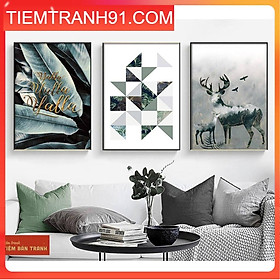 Tranh treo tường - Bộ 3 bức canvas tổng hợp 83 , tranh canvas giá rẻ