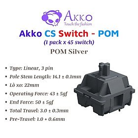 Mua Bộ 45 Switch cơ Akko CS POM Silver - Hàng chính hãng