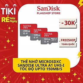 Mua Thẻ nhớ MICROSDHC SanDisk Ultra A1 Class1 UHS-I tốc độ upto 150MB/s (Đỏ xám) - Hàng Chính Hãng