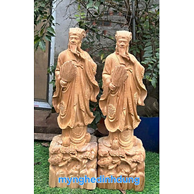 Tượng khổng minh gia cát lượng gỗ ngọc am thơm nức cao 60x24x14cm