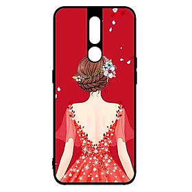Ốp Lưng in cho Oppo F11 Pro Mẫu Cô Gái Váy Đỏ - Hàng Chính Hãng