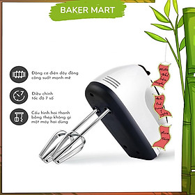 Máy Đánh Trứng Cầm Tay 7 Tốc Độ Công Suất 180W - Dụng cụ làm bánh BAKER MART