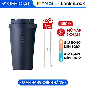 Ly Giữ Nhiệt Lock&Lock Energetic One Touch Tumbler LHC3249 (550ml) - Hàng Chính Hãng, Bằng Thép Không Gỉ Inox 316L, Nắp Mở Một Chạm, Tặng Ống Hút Và Cọ Rửa