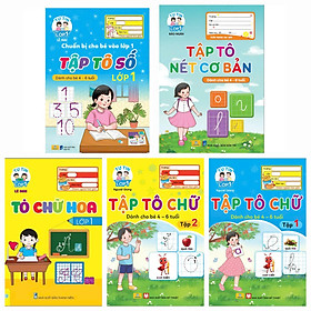 Combo 5 Cuốn Tập tô chữ, Tô chữ hoa,tập tô nét cơ bản, tập tô số (chuẩn bị cho bé vào lớp 1) - ndbooks - Dan Strutzel