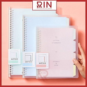 Sổ Tay Ghi Chép Gáy còng nhựa / Binder Gáy Lò Xo ghi chép 120 Trang - Màu Pastel - Có kèm giấy