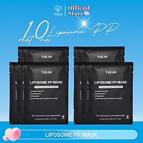 Combo 10 miếng mặt nạ Đen phục hồi da Liposome PP Yuejin - Mặt nạ nuôi dưỡng tế bào, phục hồi nhanh, cấp ẩm, tái sinh cho da