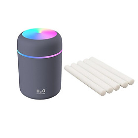 USB Essential Oil Diffuser Air Humidifier Gray + 5pcs Cotton Filter Sticks