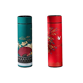 2 Pieces 480ML Chinese Water Bottle Mug for  Yoga Camping Cycling