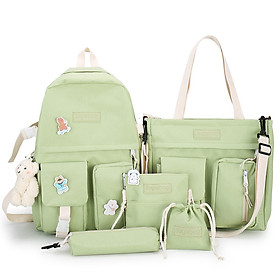 Combo set 5 món balo nữ balo học sinh cấp 1, cấp 2, cấp 3 siêu đẹp đáng yêu SUGEBAG mã 372.