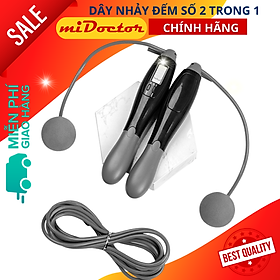 Dây Nhảy Đếm Số, Đo Calo, Khoảng Cách Cao Cấp Chính Hãng miDoctor - Kèm Bóng Xoay Cho Người Mới Bắt Đầu Tập